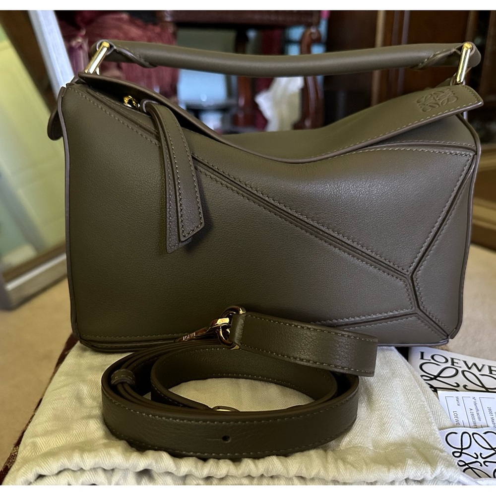 Loewe Puzzle - Small Dark Khaki Green